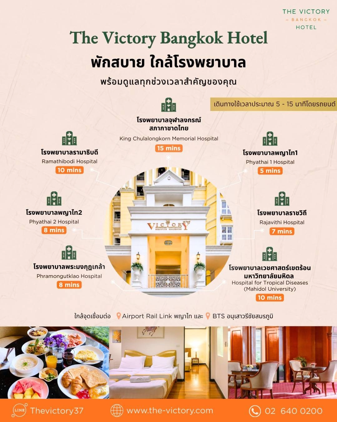 🏥 พักใกล้โรงพยาบาลชั้นนำ พร้อมความสะดวกสบายและความอุ่นใจตลอดการเข้าพัก