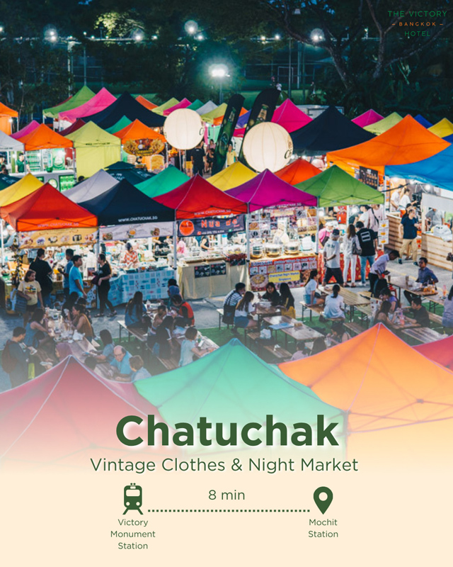 Chatuchak : นั่งรถไฟฟ้า 5 สถานี